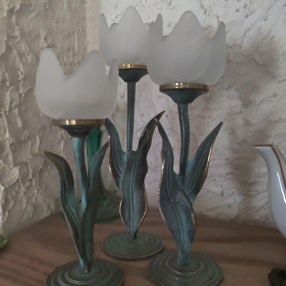 Vintage Tulip Candleholders